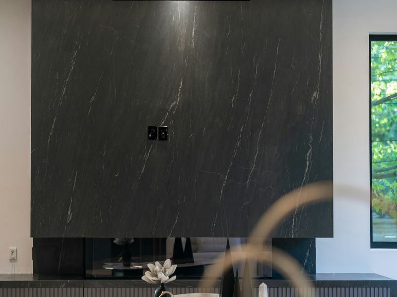 Fireplace cladding — Dark grey marble